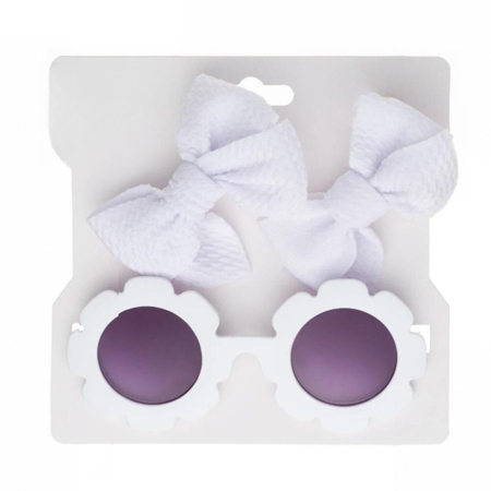 Photo de Evitas Barrettes a cheveaux (2) et lunettes de soleil enfant Flower White