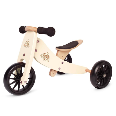 Photo de Kinderfeets® Draisienne-Tricycle en bois Tiny Tot Vélo 2en1 Cream